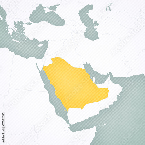 Map of Middle East - Saudi Arabia photo