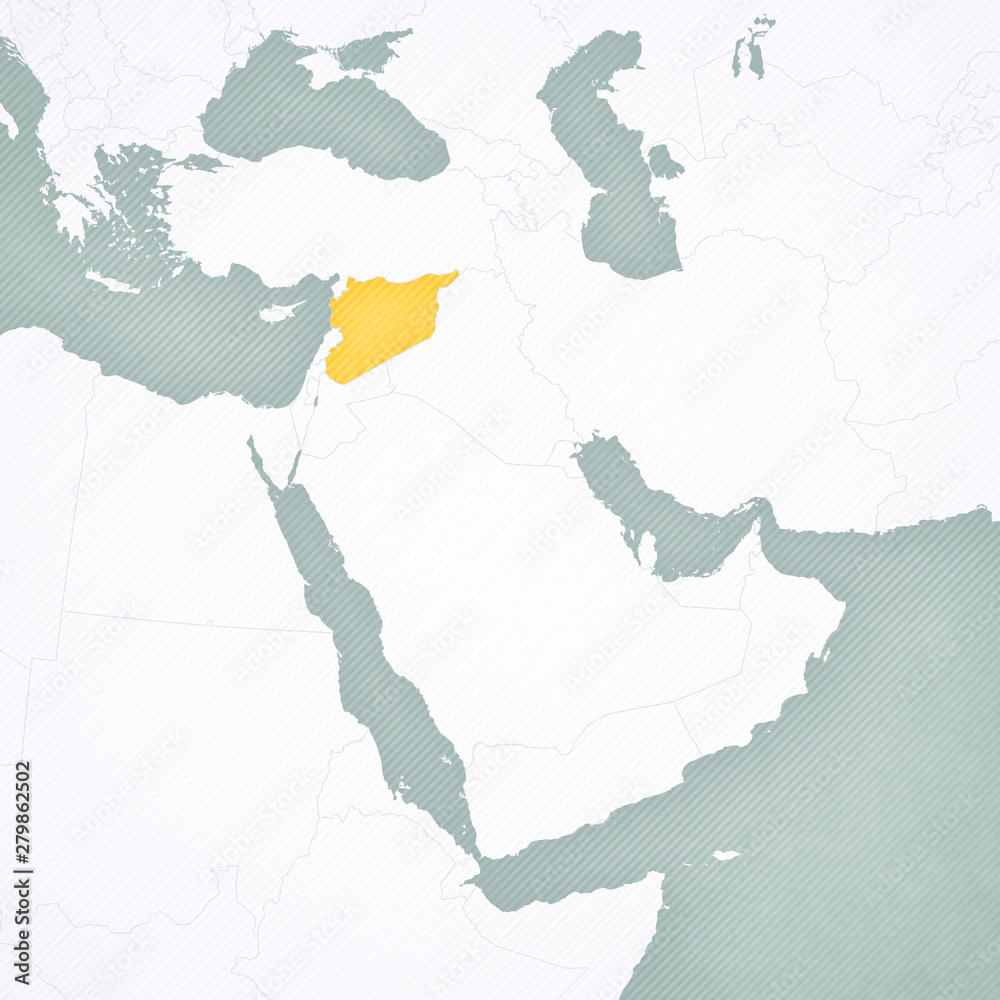 Fototapeta premium Map of Middle East - Syria