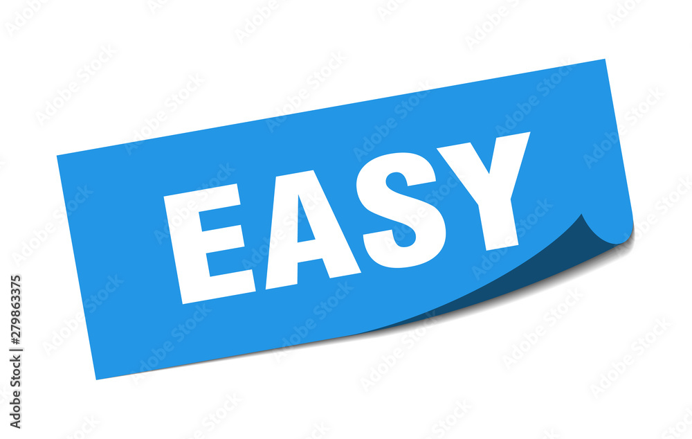 easy sticker. easy square isolated sign. easy easy sticker. easy square isolated sign. easy