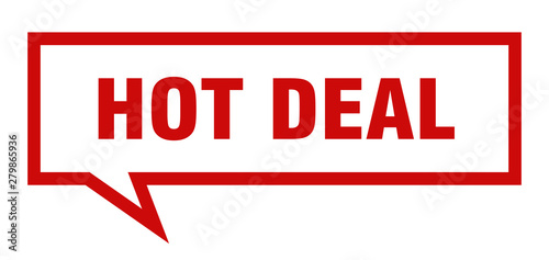 hot deal sign. hot deal square speech bubble. hot deal