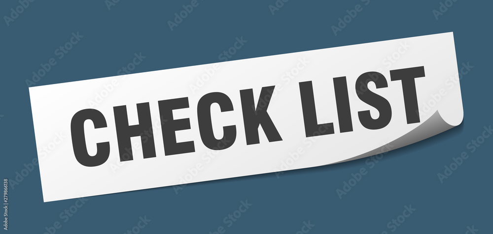 check list sticker. check list square isolated sign. check list