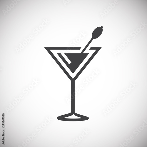 Cocktail related icon on background for graphic and web design. Simple illustration. Internet concept symbol for website button or mobile app.
