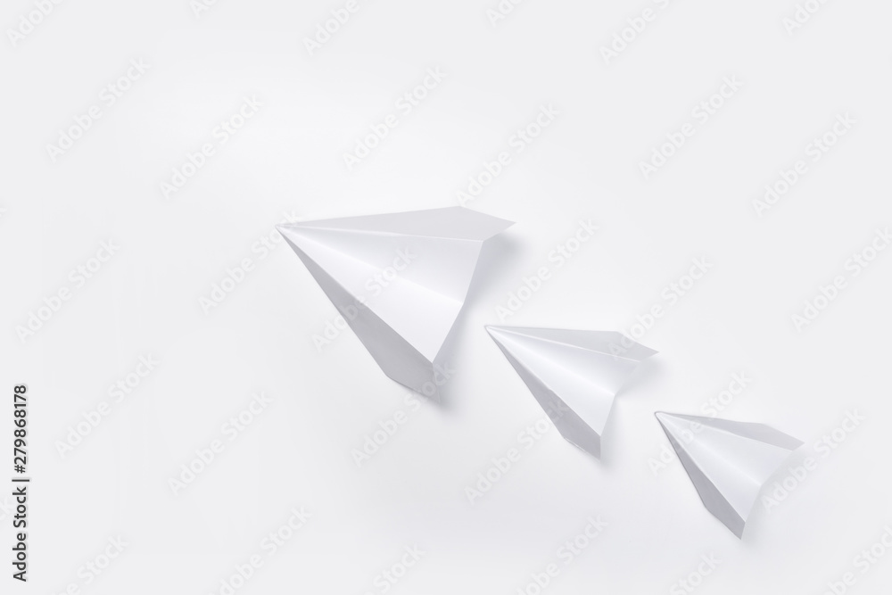 Travel plane concept.Mockup design of travel concept with group airplane on white background with space for copy space Travel plane concept.Mockup design of travel concept with group airplane on white background with space for copy space