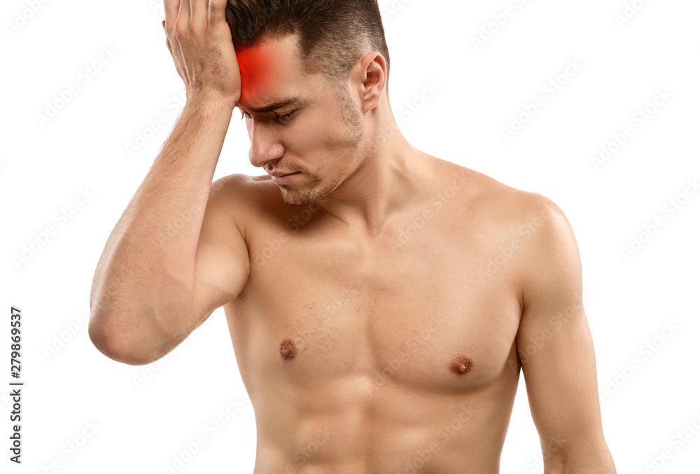 Fototapeta premium Young guy with severe headache
