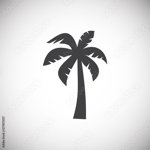 Palm tree icon on background for graphic and web design. Simple illustration. Internet concept symbol for website button or mobile app.