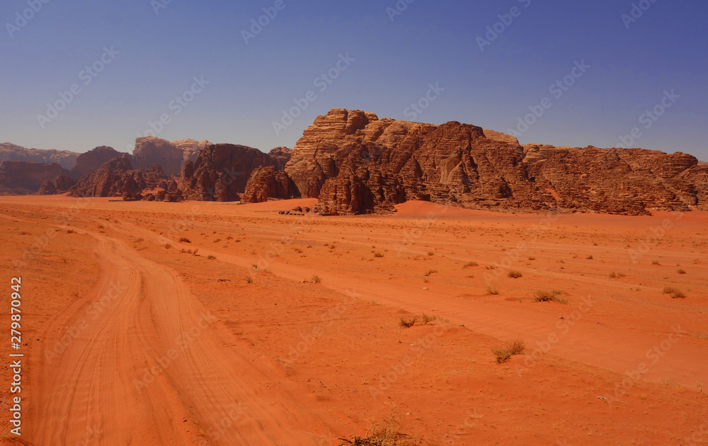 Landscape of Wadi Rum desert in Jordan Landscape of Wadi Rum desert in Jordan