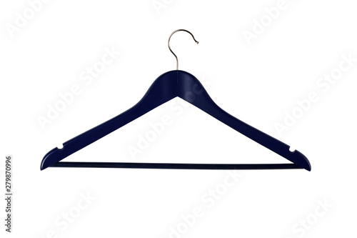 blue dark clotheshanger isolated on white background