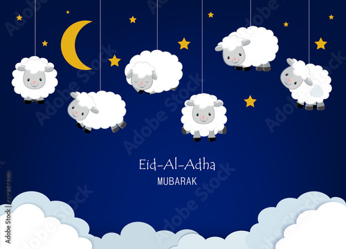 Eid-al-adha festival background with sheep