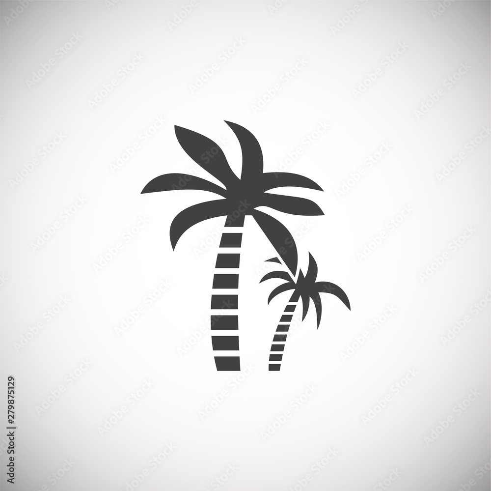 Palm tree icon on background for graphic and web design. Simple illustration. Internet concept symbol for website button or mobile app.