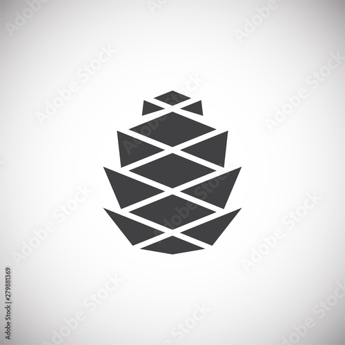 Pine cone icon on background for graphic and web design. Simple illustration. Internet concept symbol for website button or mobile app.