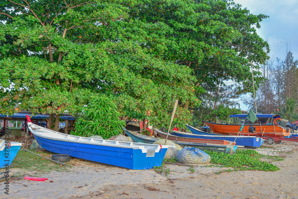 Fishermen boats at the beach