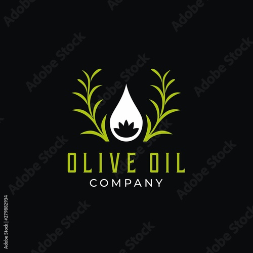 Olive Oil and Flower logo design