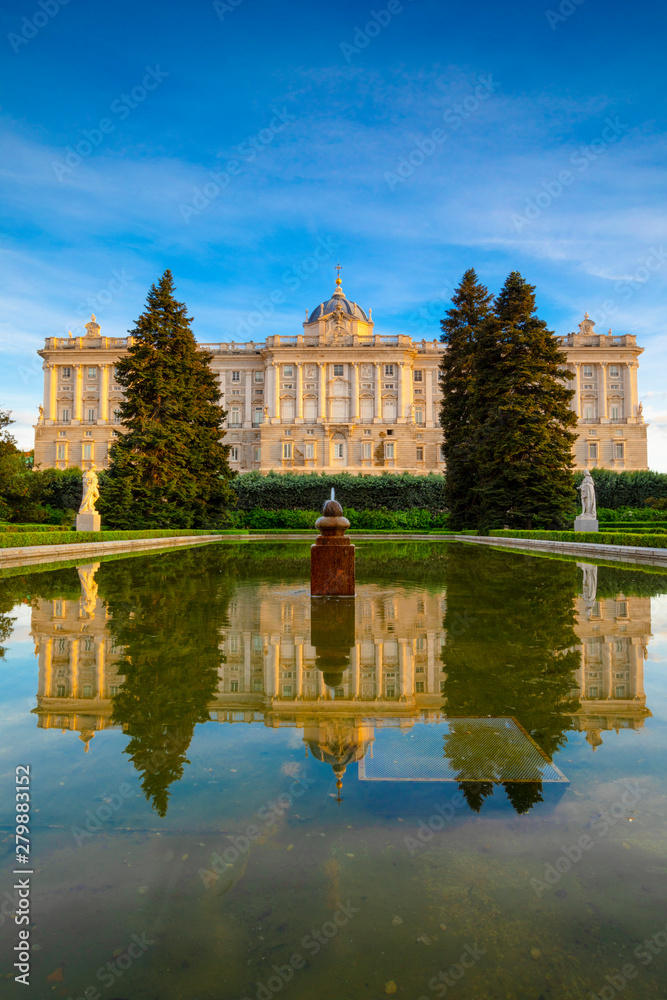 The Exterior of The Royal Palace from the Sabatini Gardens, Madrid, Spain The Exterior of The Royal Palace from the Sabatini Gardens, Madrid, Spain