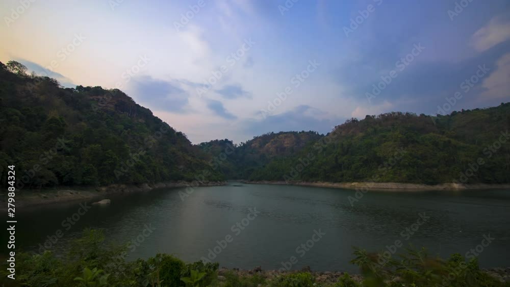 Day to night timelapse at Khlong Klang reservoir Day to night timelapse at Khlong Klang reservoir