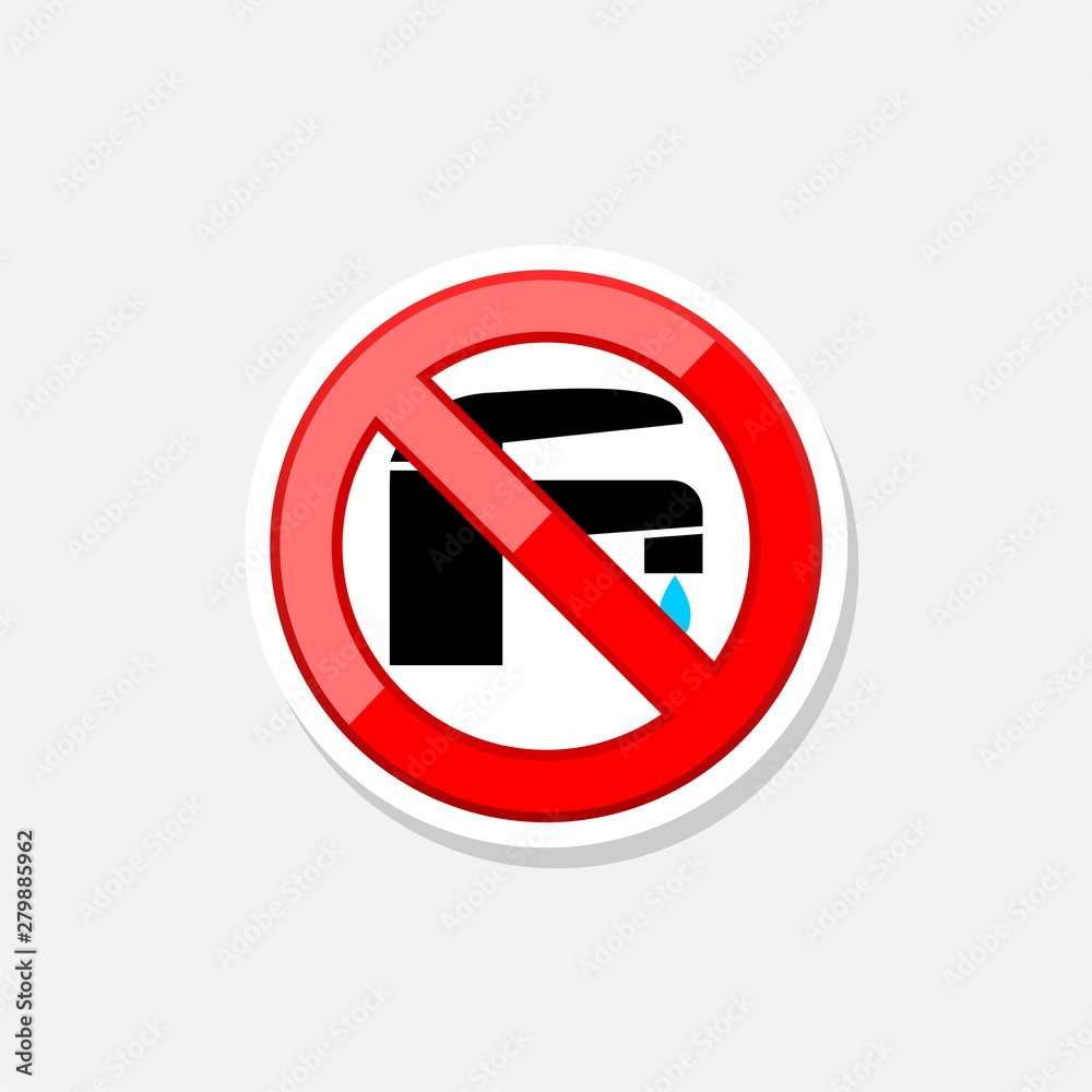No Drinking water sign in white background No Drinking water sign in white background