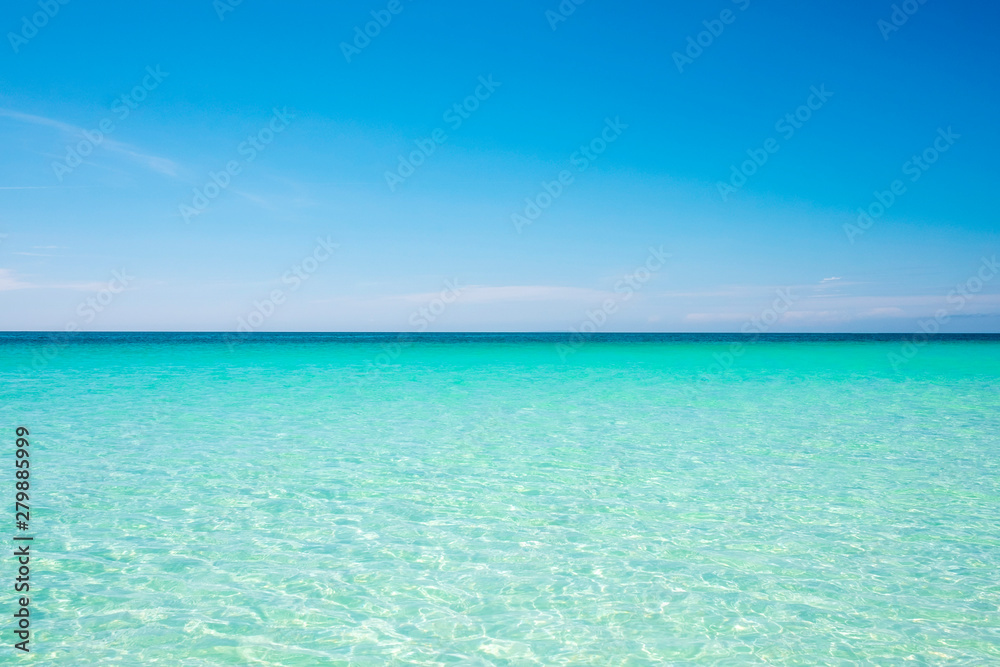 Blue sky and horizon over clear ocean water, Boracay Island, Aklan Province, Western Visayas, Philippines Blue sky and horizon over clear ocean water, Boracay Island, Aklan Province, Western Visayas, Philippines