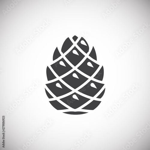 Pine cone icon on background for graphic and web design. Simple illustration. Internet concept symbol for website button or mobile app.