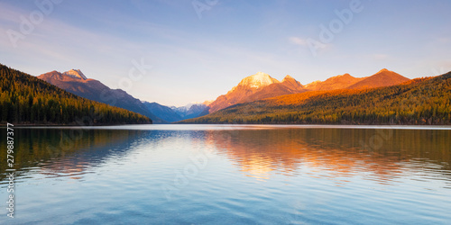 Autumn at Bowman Lake, Glacier National Park, Montana, USA