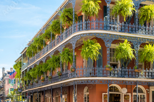 United States, Louisiana, New Orleans. French Quarter balconies on Royal Street. photo