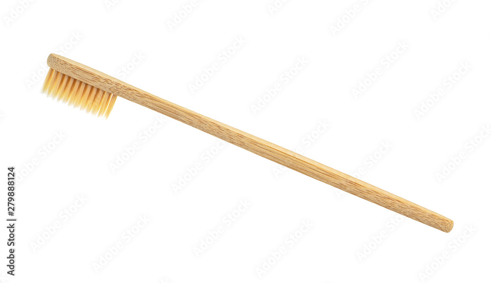 Bamboo toothbrush on white background. Eco-friendly bamboo toothbrush. Bamboo toothbrush on white background. Eco-friendly bamboo toothbrush.