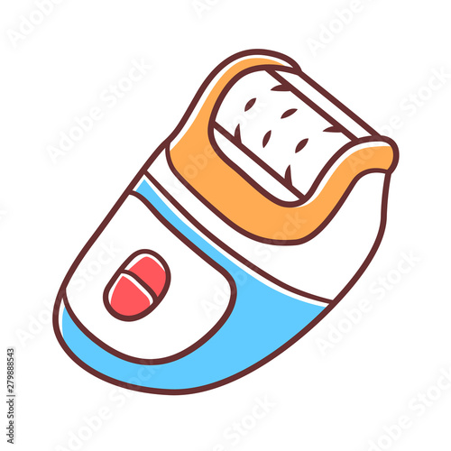 Epilator color icon. Home depilation procedure. Beauty device for home use. Personal hygiene. Body hair removal. Beauty electric instrument. Isolated vector illustration