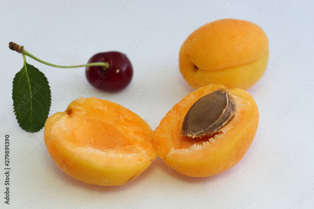 Cherries and apricots - a source of vitamins in the summer.