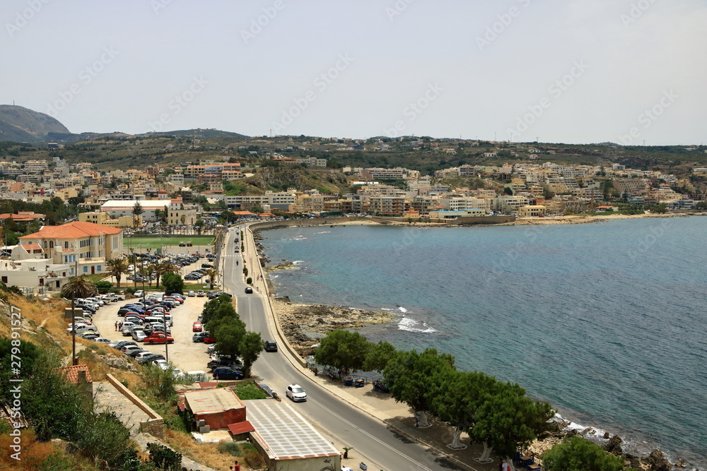 Fototapeta premium Rethymno, Crete island / Greece - May 28 2019: Charming old town Rethymno in Crete, Greece