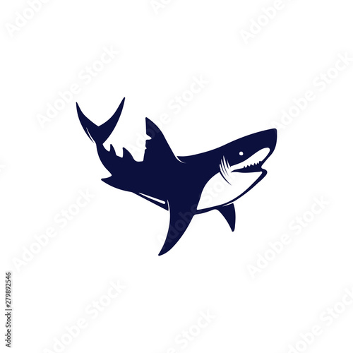 Fish logo template Creative vector symbol of fishing club or online