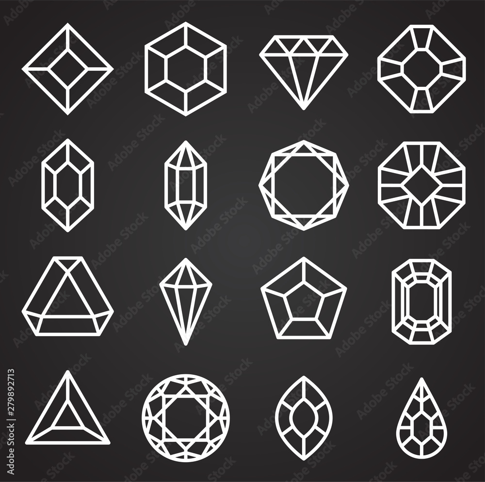 Gemstone icons set on background for graphic and web design. Simple illustration. Internet concept symbol for website button or mobile app. Gemstone icons set on background for graphic and web design. Simple illustration. Internet concept symbol for website button or mobile app.
