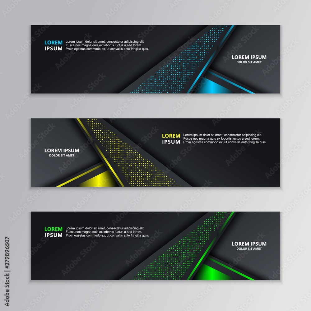 Glowing Dark Techno Banner Template, Modern Neon Design Background Vector