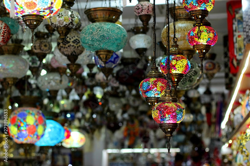 Turkish traditional mosaic lamps.