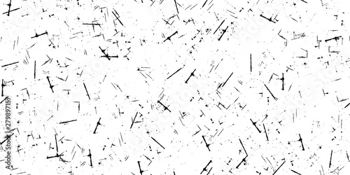 Black and white grunge texture seamless. Abstract monochrome background. Dirty covered with a chaotic pattern on the surface. Vintage old wall in scratches and scuffs.