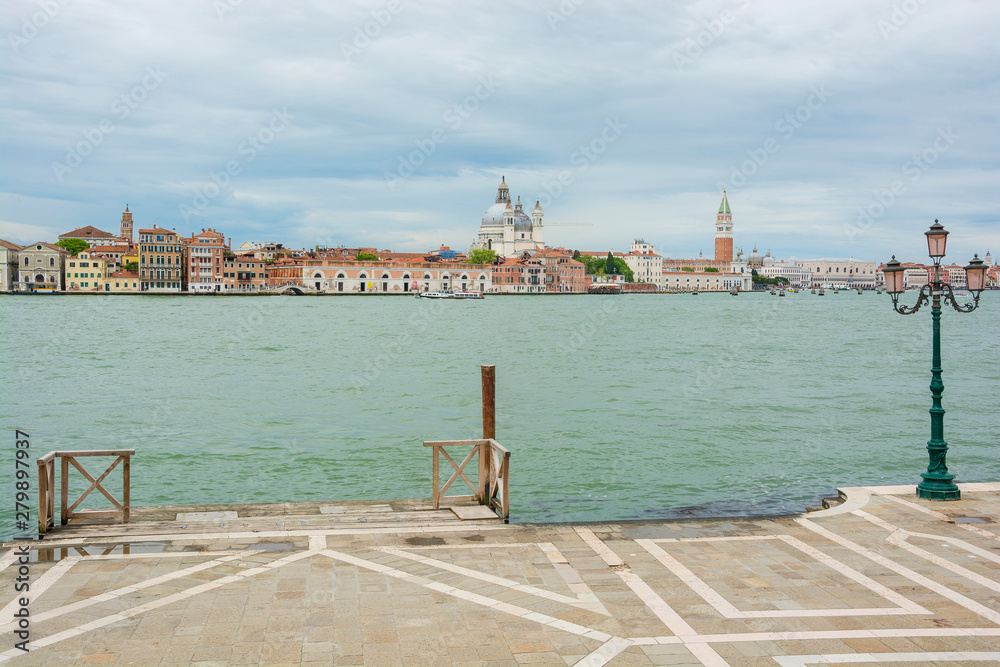 View from the opposite shore of the island on San Giorgio Maggiore, Piazza San Marco and the Doge's Palace.