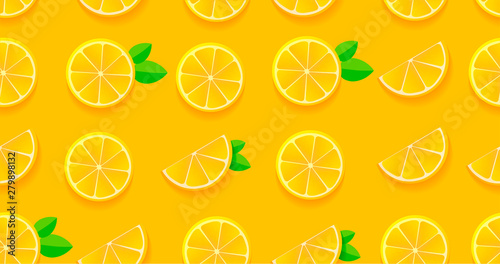 Orange slices seamless pattern, modern plat graphic for fabric or packege design