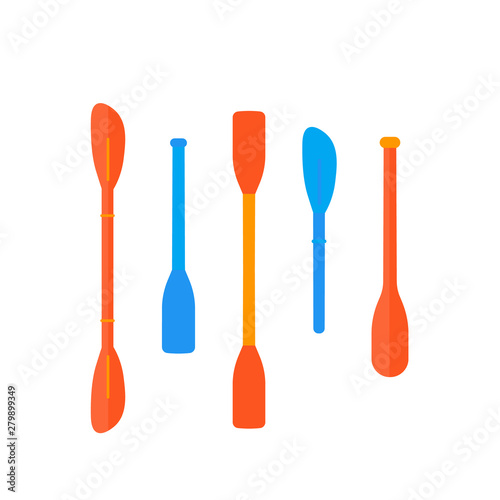 Kayak paddles on white, vector