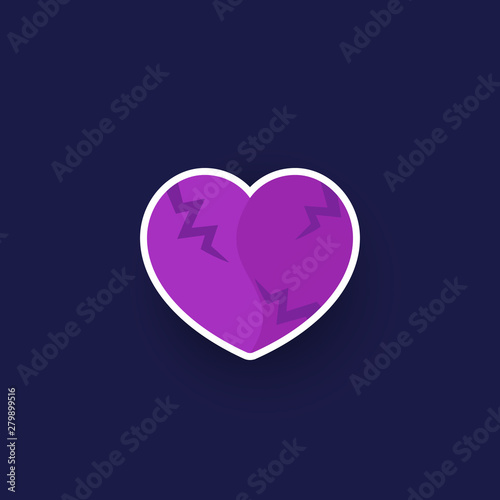 broken heart vector sticker design