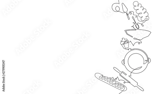 Bakery Pattern. Bread house Background. Vector illustration.