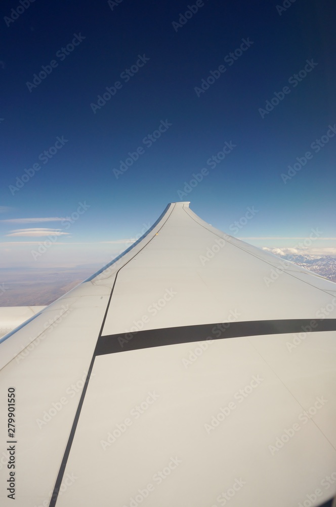  Airplane wing with the Andes in the background