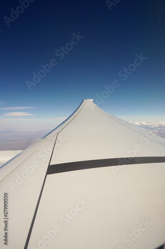  Airplane wing with the Andes in the background © jeroks