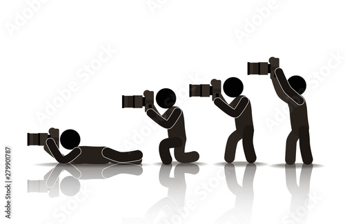 web icons of people. reporters and paparazzi with cameras