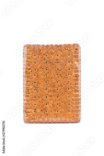 biscuit in plastic packaging isolated on white