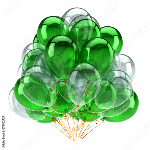 Balloons baloons ballons big bunch green white. Party event icon