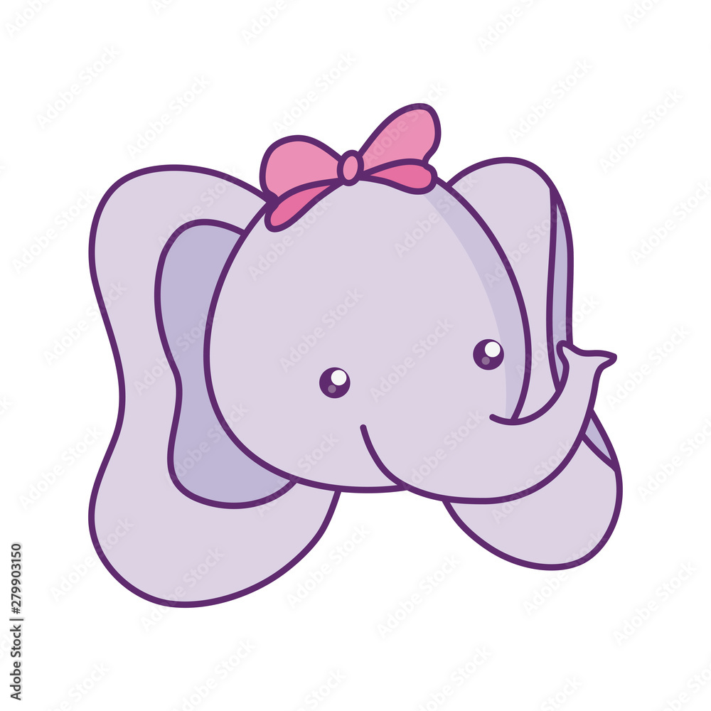 head of cute little elephant baby character
