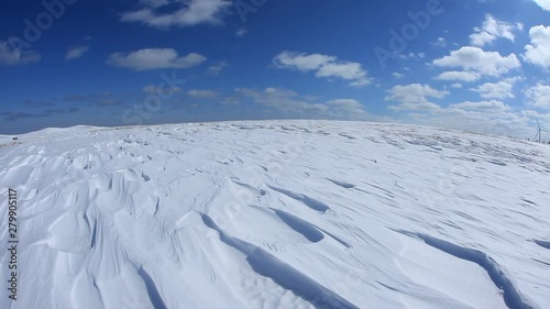 Indentations made by wind in snow photo