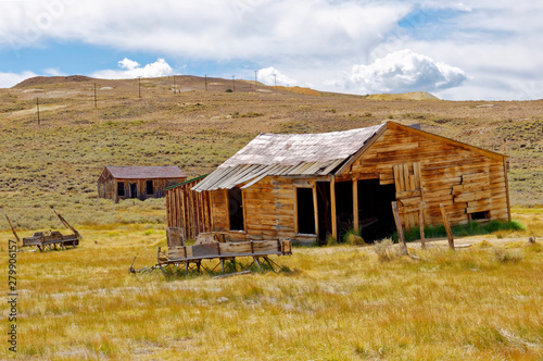 Abandoned buildings in the goldmining ghost town of Bodie, California, a State Historic Park