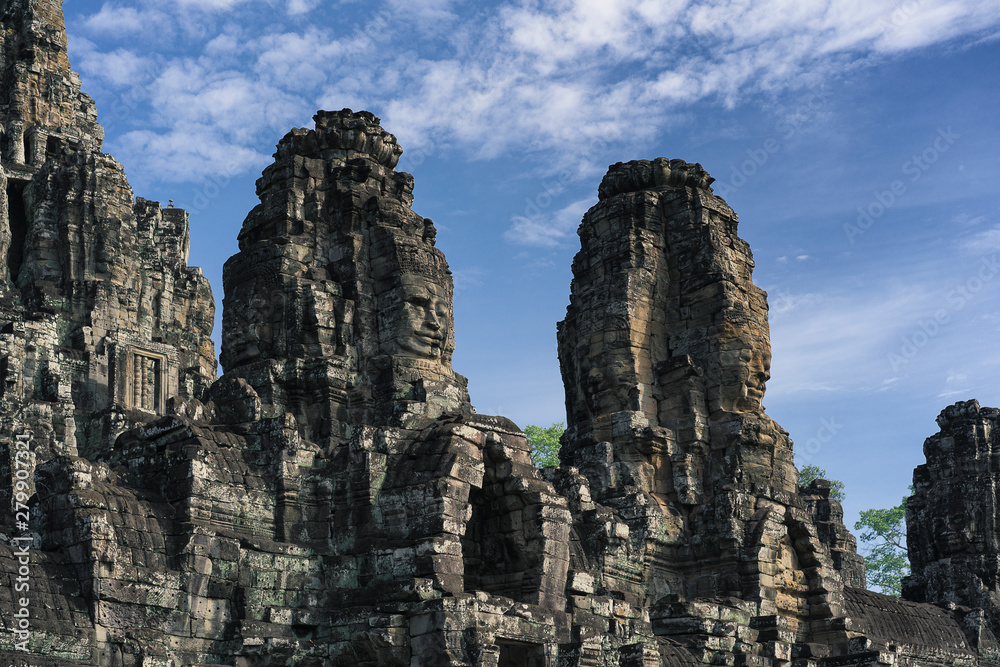 Faces of Bayon temple in Angkor Thom, Siemreap, Cambodia. Faces of Bayon temple in Angkor Thom, Siemreap, Cambodia.