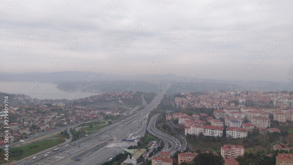 Istanbul City and Bridge Skyline