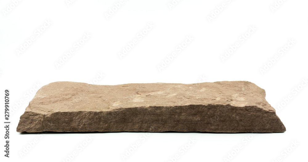 Fototapeta premium Stone isolated on white background, for product display, Blank for mockup design..