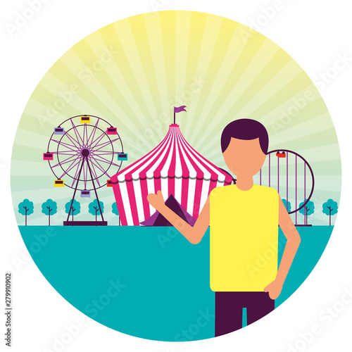 man festival fun fair event amusement park