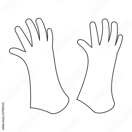 gloves cleaning supply on white background